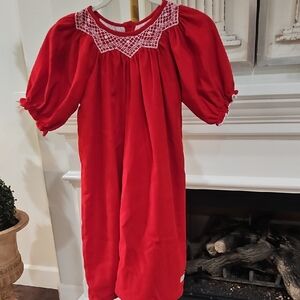 Smocked CO Red Bishop Dress